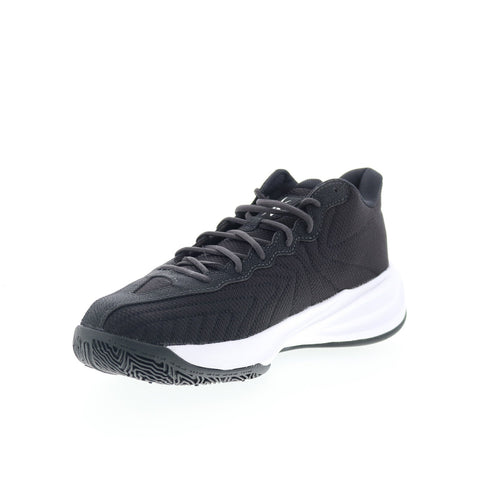 Reebok Press Mens Black Canvas Lace Up Athletic Basketball Shoes