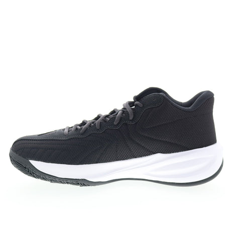 Reebok Press Mens Black Canvas Lace Up Athletic Basketball Shoes
