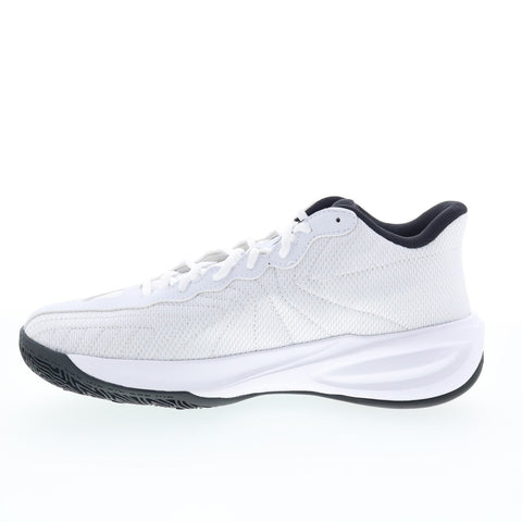 Reebok Press Mens White Canvas Lace Up Athletic Basketball Shoes