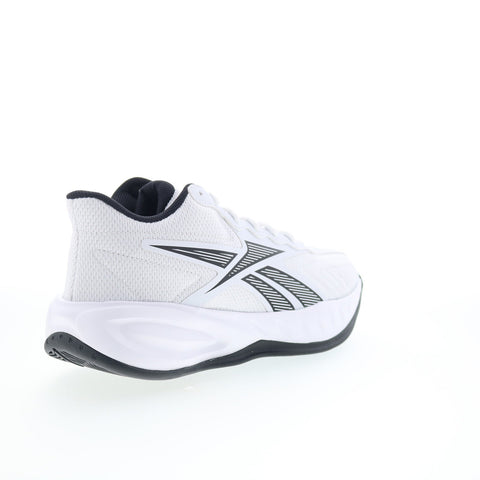 Reebok Press Mens White Canvas Lace Up Athletic Basketball Shoes