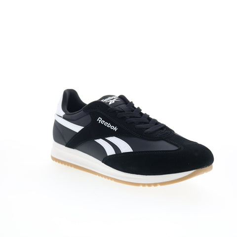 Reebok World 70 Mens Black Suede Lace Up Lifestyle Sneakers Shoes