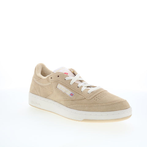 Reebok Club C 85 Vintage Mens Beige Leather Lifestyle Sneakers Shoes