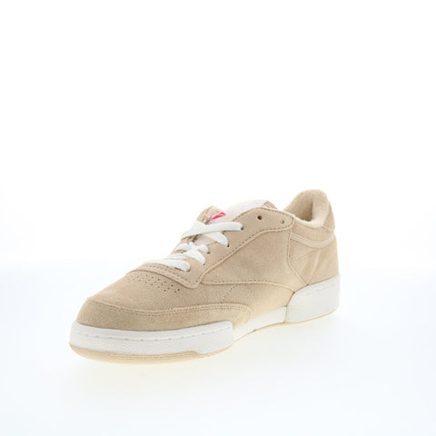Reebok Club C 85 Vintage Mens Beige Leather Lifestyle Sneakers Shoes