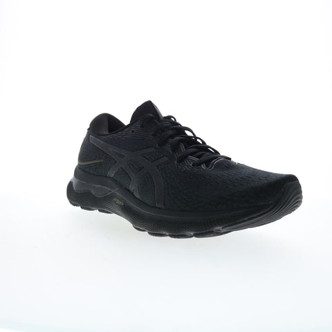 Asics Gel-Nimbus 24 Mens Black Leather Extra Wide Athletic Running Shoes