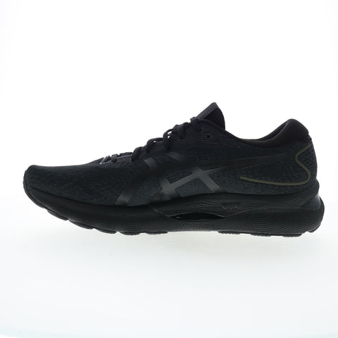 Asics Gel-Nimbus 24 Mens Black Leather Extra Wide Athletic Running Shoes
