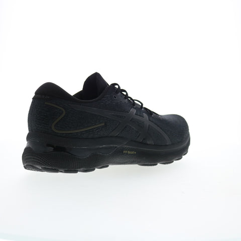 Asics Gel-Nimbus 24 Mens Black Leather Extra Wide Athletic Running Shoes