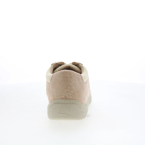 Drew Tulip 10202-3Y Womens Beige Wide Leather Lace Up Lifestyle Sneakers Shoes