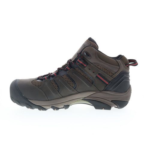 Keen Lasning Mid Watterproof Mid Steel Toe 1022098 Mens Brown Wide Work Boots