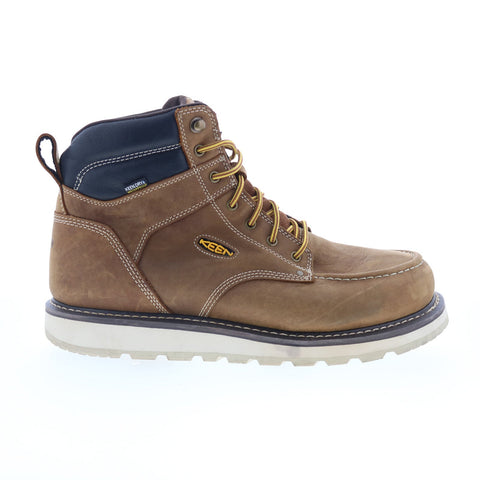 Keen Belgian Sandshell Cincinnati 6'' Soft Toe WP Mens Brown Wide Work Boots
