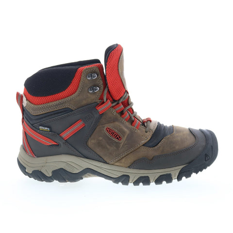 Keen Ridge Flex Mid 1025416 Mens Brown Wide Leather Lace Up Hiking Boots