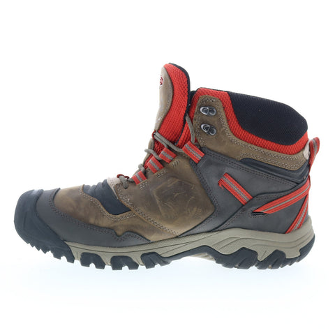 Keen Ridge Flex Mid 1025416 Mens Brown Wide Leather Lace Up Hiking Boots