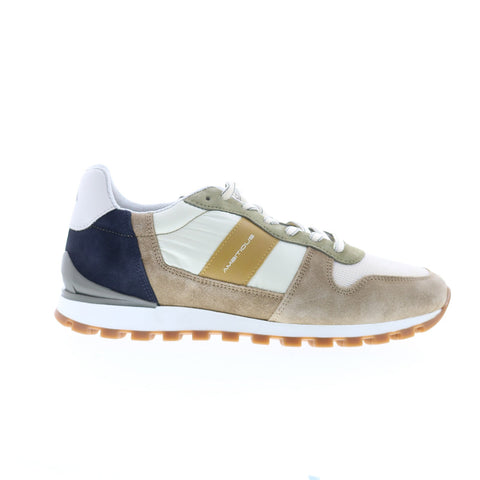 Ambitious 10469B Mens White Suede Lace Up Lifestyle Sneakers Shoes
