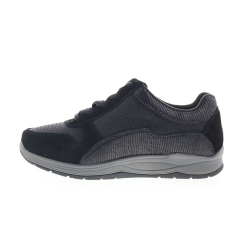 Drew Tuscany 10555-19 Womens Black Wide Suede Lifestyle Sneakers Shoes