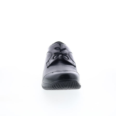 Drew Hope 10573-12 Womens Black Leather Oxford Flats Casual Shoes