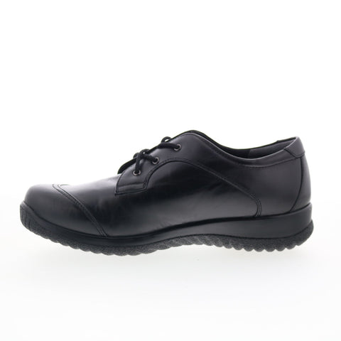 Drew Hope 10573-12 Womens Black Leather Oxford Flats Casual Shoes