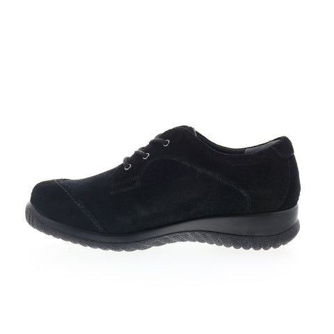 Drew Hope 10573-53 Womens Black Suede Lace Up Oxford Flats Shoes