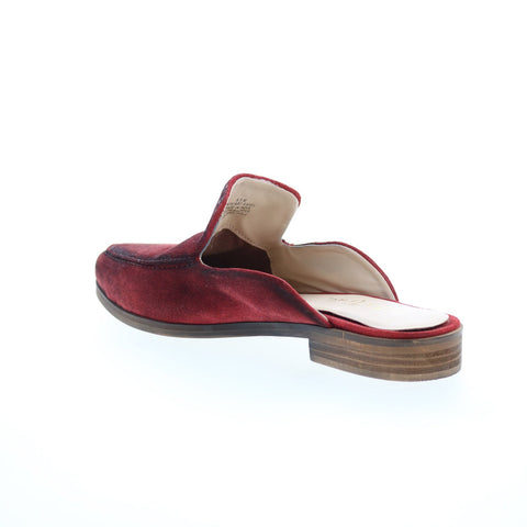 Diba True Art Easel 10616 Womens Red Leather Slip On Mule Flats Shoes