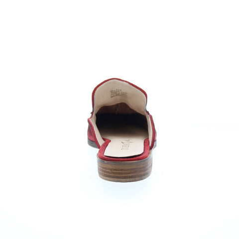 Diba True Art Easel 10616 Womens Red Leather Slip On Mule Flats Shoes