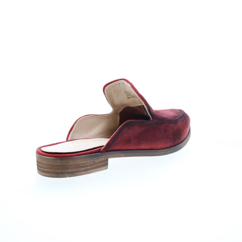 Diba True Art Easel 10616 Womens Red Leather Slip On Mule Flats Shoes
