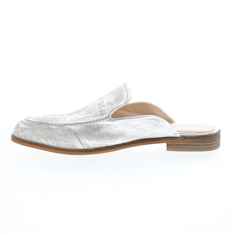 Diba True Art Easel 10616 Womens Silver Leather Slip On Mule Flats Shoes