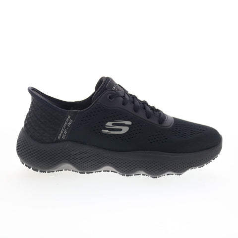 Skechers Slip-ins Slip Resitant Massage Step Griela Womens Black Work Shoes