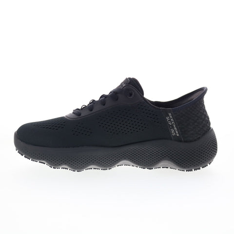 Skechers Slip-ins Slip Resitant Massage Step Griela Womens Black Work Shoes