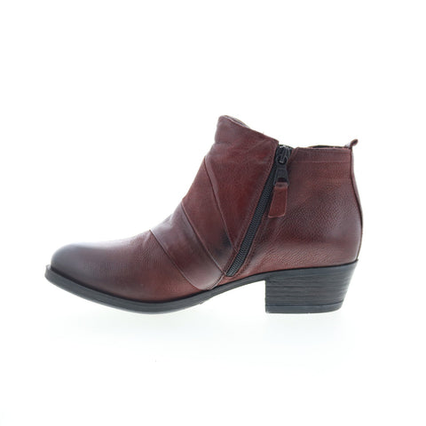 Miz Mooz Burlington 111258-101-6345 Womens Burgundy Ankle & Booties Boots