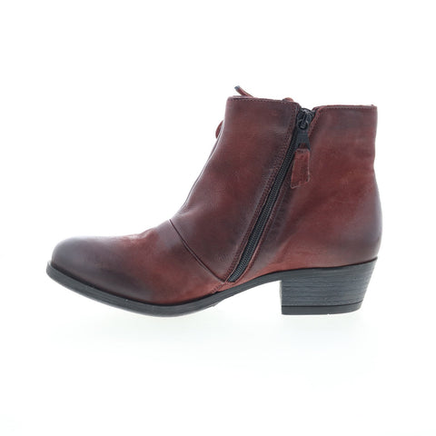 Miz Mooz Baxter 111264-101-6345 Womens Burgundy Leather Ankle & Booties Boots