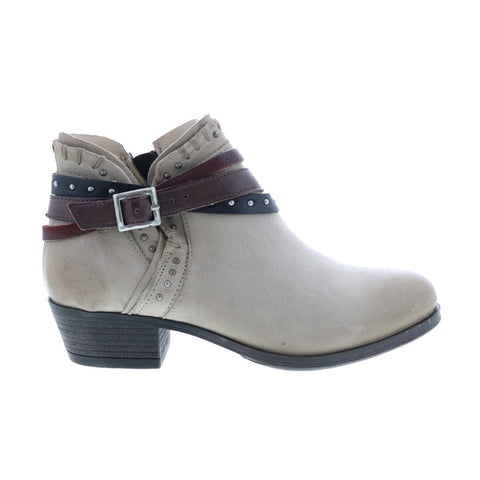 Miz Mooz Booker 111265 Womens Gray Leather Zipper Ankle & Booties Boots