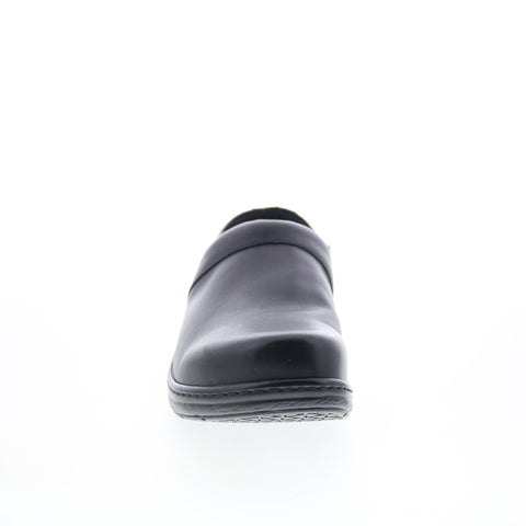 Klogs Mission 11152021 Womens Black Leather Slip On Clogs Flats Shoes