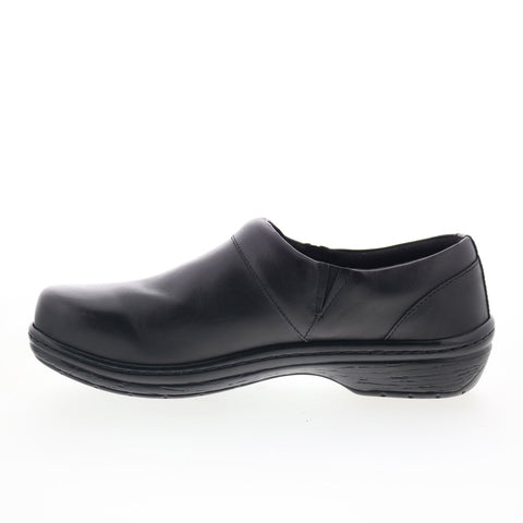 Klogs Mission 11152021 Womens Black Leather Slip On Clogs Flats Shoes