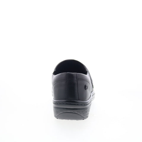 Klogs Mission 11152021 Womens Black Leather Slip On Clogs Flats Shoes