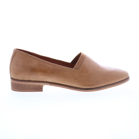 Diba True Nine Pin 11222 Womens Brown Leather Slip On Loafer Flats Shoes