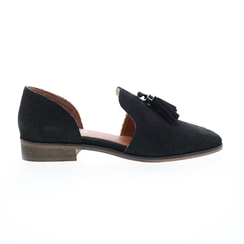 Diba True Neat Freak 11225 Womens Black Leather Slip On Loafer Flats Shoes
