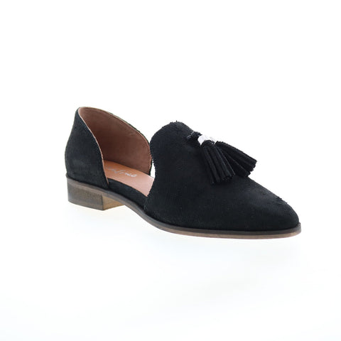 Diba True Neat Freak 11225 Womens Black Leather Slip On Loafer Flats Shoes