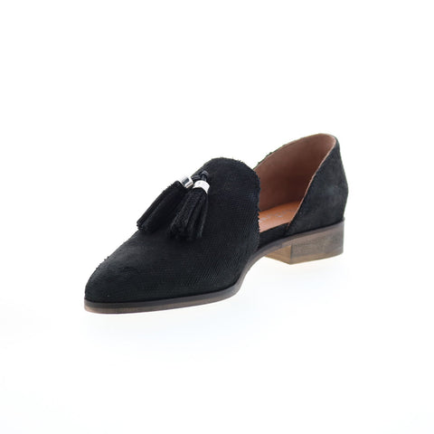 Diba True Neat Freak 11225 Womens Black Leather Slip On Loafer Flats Shoes