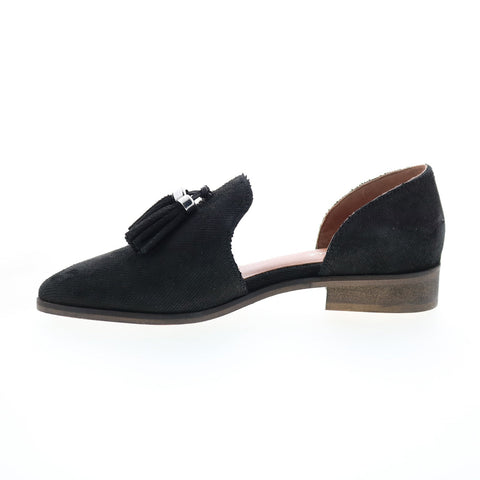 Diba True Neat Freak 11225 Womens Black Leather Slip On Loafer Flats Shoes