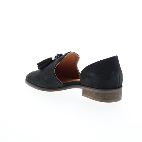Diba True Neat Freak 11225 Womens Black Leather Slip On Loafer Flats Shoes
