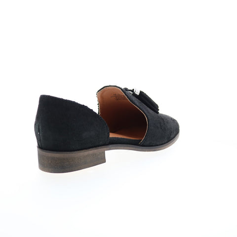 Diba True Neat Freak 11225 Womens Black Leather Slip On Loafer Flats Shoes