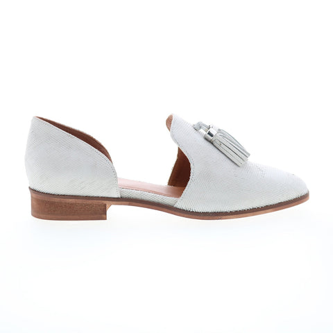 Diba True Neat Freak 11225 Womens White Leather Slip On Loafer Flats Shoes