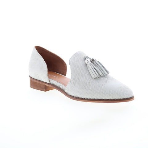 Diba True Neat Freak 11225 Womens White Leather Slip On Loafer Flats Shoes