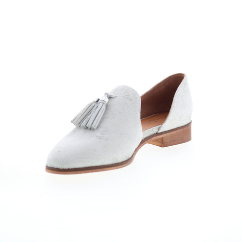 Diba True Neat Freak 11225 Womens White Leather Slip On Loafer Flats Shoes