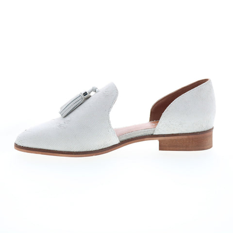 Diba True Neat Freak 11225 Womens White Leather Slip On Loafer Flats Shoes