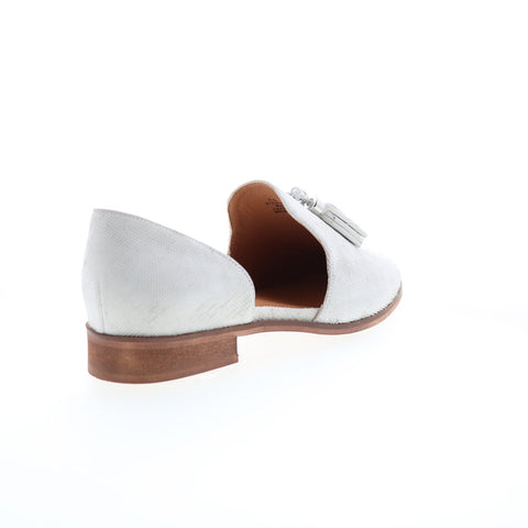 Diba True Neat Freak 11225 Womens White Leather Slip On Loafer Flats Shoes