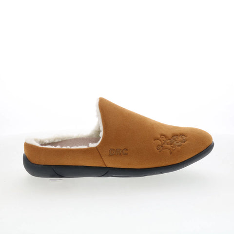 Dr. Comfort Cozy Cozy Mens Brown Nubuck Slip On Mules Slippers Shoes