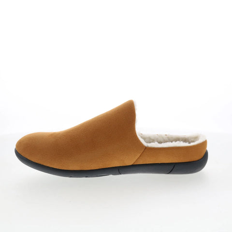 Dr. Comfort Cozy Cozy Mens Brown Nubuck Slip On Mules Slippers Shoes