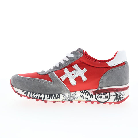 Divine Follie Premium 11671 Mens Red Suede Lace Up Lifestyle Sneakers Shoes