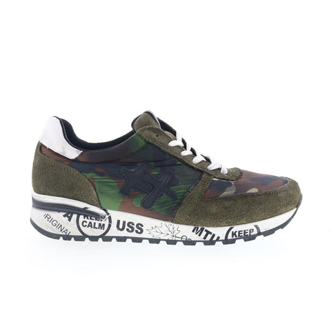 Divine Follie PRU 11768 Mens Green Suede Lace Up Lifestyle Sneakers Shoes