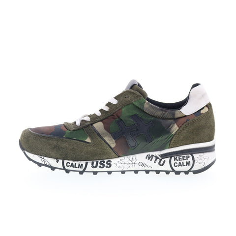 Divine Follie PRU 11768 Mens Green Suede Lace Up Lifestyle Sneakers Shoes
