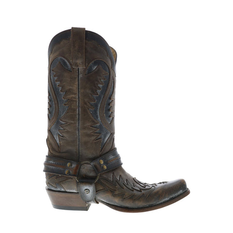 Stetson Outlaw Square Rocker Toe Mens Brown Leather Cowboy Western Boots